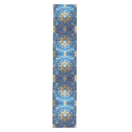 Blue Decorative Holiday Table Runner Medium Tafelloper (Voorkant)