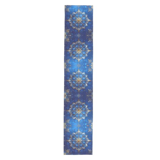 Blue Decorative Holiday Table Runner Medium Tafelloper (Voorkant)