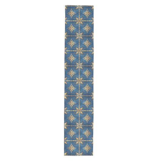 Blue Decorative Holiday Table Runner Medium Tafelloper (Voorkant)