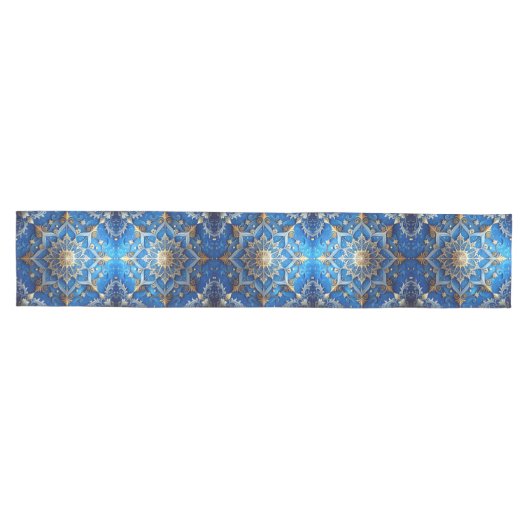 Blue Decorative Holiday Table Runner Medium Tafelloper (Horizontaal)