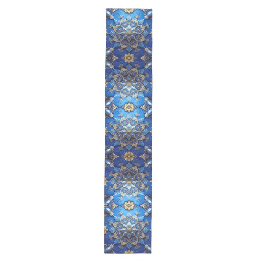 Blue Decorative Holiday Table Runner Medium Tafelloper (Voorkant)