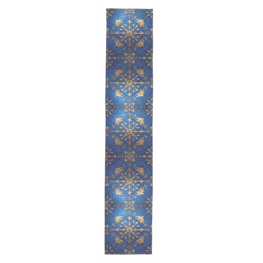 Blue Decorative Holiday Table Runner Medium Tafelloper (Voorkant)