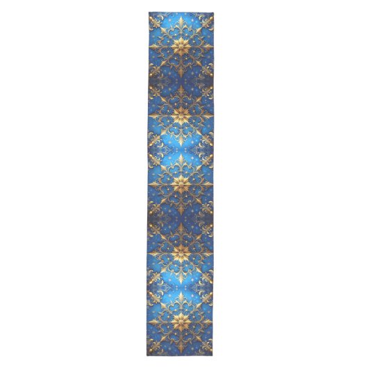 Blue Decorative Holiday Table Runner Medium Tafelloper (Voorkant)