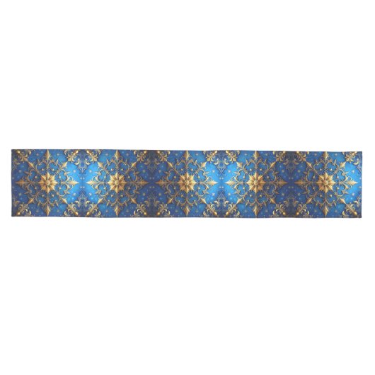 Blue Decorative Holiday Table Runner Medium Tafelloper (Horizontaal)