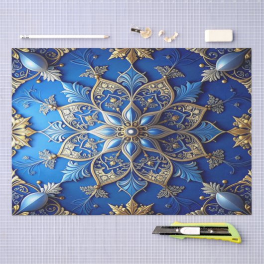 Blue Decorative Holiday Tissue Paper Tissuepapier (Craft)