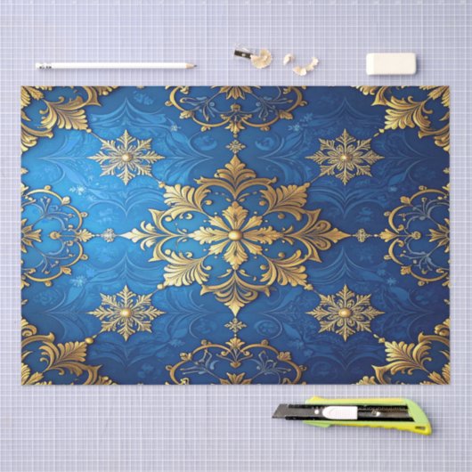 Blue Decorative Holiday Tissue Paper Tissuepapier (Craft)