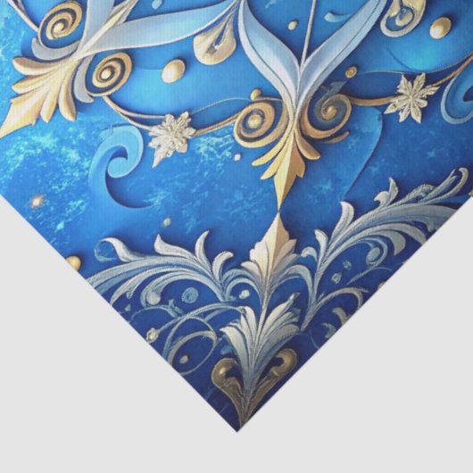 Blue Decorative Holiday Tissue Paper Tissuepapier (Detail)
