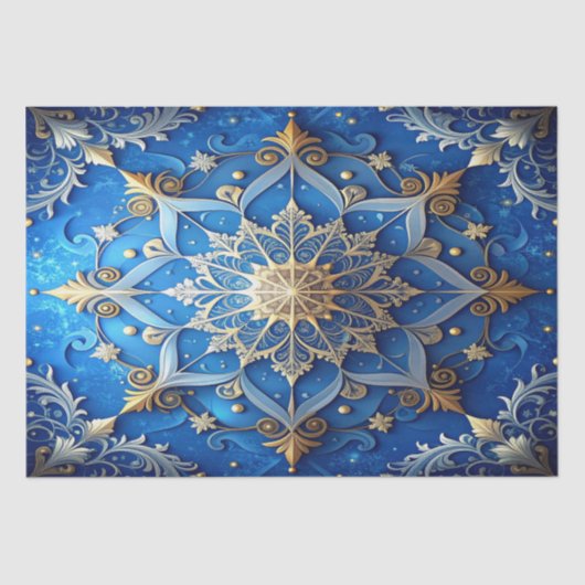 Blue Decorative Holiday Tissue Paper Tissuepapier (Voorkant)