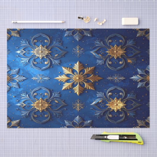 Blue Decorative Holiday Tissue Paper Tissuepapier (Craft)