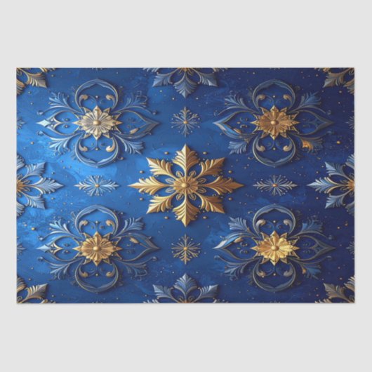 Blue Decorative Holiday Tissue Paper Tissuepapier (Voorkant)