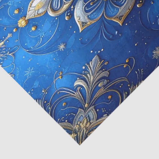 Blue Decorative Holiday Tissue Paper Tissuepapier (Detail)