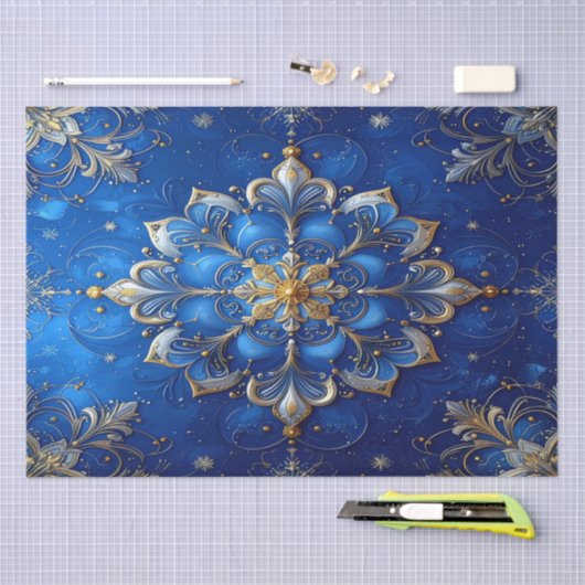 Blue Decorative Holiday Tissue Paper Tissuepapier (Craft)