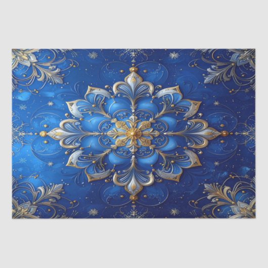 Blue Decorative Holiday Tissue Paper Tissuepapier (Voorkant)