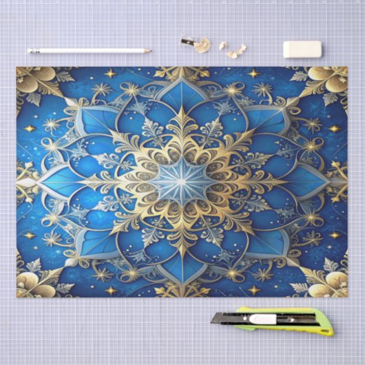 Blue Decorative Holiday Tissue Paper Tissuepapier (Craft)