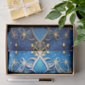 Blue Decorative Holiday Tissue Paper Tissuepapier (Geschenk)