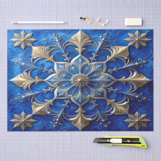 Blue Decorative Holiday Tissue Paper Tissuepapier (Craft)