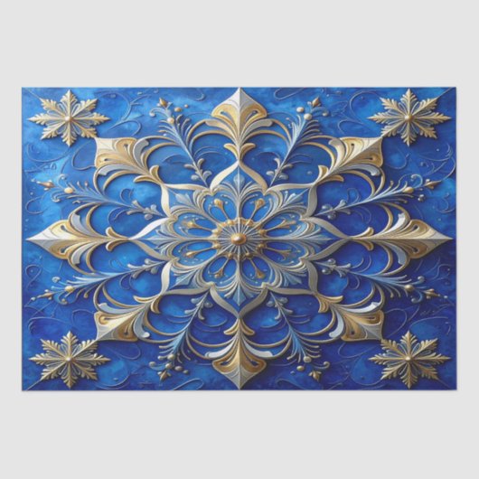 Blue Decorative Holiday Tissue Paper Tissuepapier (Voorkant)