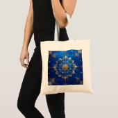 Blue Decorative Holiday Tote Bag (Voorkant (product))
