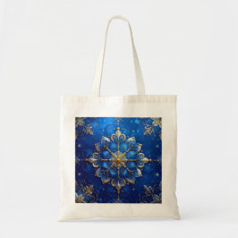 Blue Decorative Holiday Tote Bag