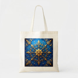 Blue Decorative Holiday Tote Bag