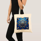 Blue Decorative Holiday Tote Bag (Voorkant (product))