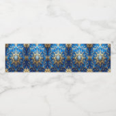 Blue Decorative Holiday Waterfles Etiket (Enkel label)