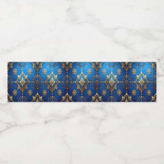 Blue Decorative Holiday Waterfles Etiket (Enkel label)