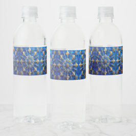 Blue Decorative Holiday Waterfles Etiket