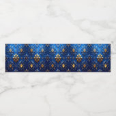 Blue Decorative Holiday Waterfles Etiket (Enkel label)