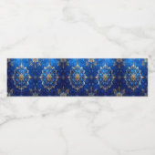 Blue Decorative Holiday Waterfles Etiket (Enkel label)