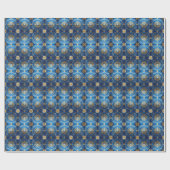 Blue Decorative Holiday Wrapping Paper Cadeaupapier (Vlak)