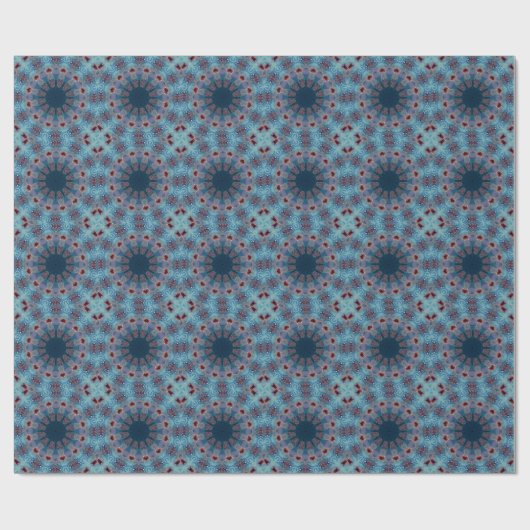 Blue Decorative Holiday Wrapping Paper Cadeaupapier (Vlak)