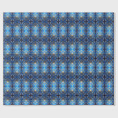 Blue Decorative Holiday Wrapping Paper Cadeaupapier (Vlak)