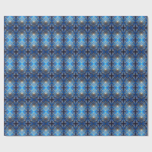 Blue Decorative Holiday Wrapping Paper Cadeaupapier (Vlak)