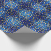 Blue Decorative Holiday Wrapping Paper Cadeaupapier (Hoek)