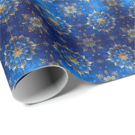 Blue Decorative Holiday Wrapping Paper Cadeaupapier