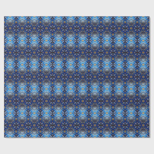 Blue Decorative Holiday Wrapping Paper Cadeaupapier (Vlak)
