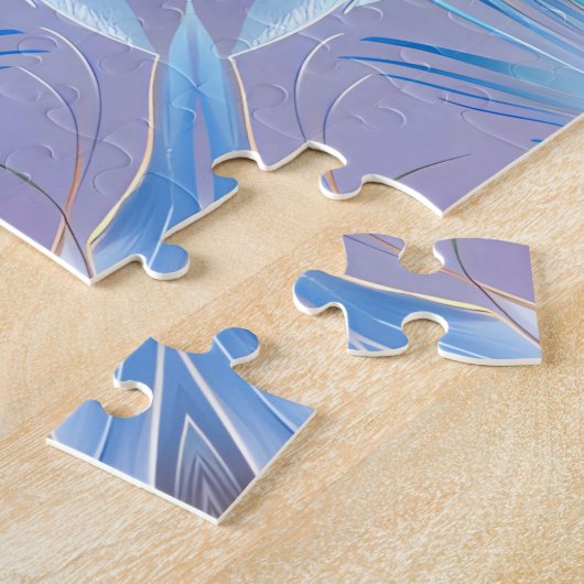 Blue Decorative Jigzaag Puzzle Legpuzzel (Zijkant)