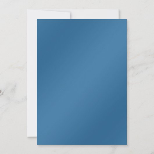 Blue Decorative Lijst Wedding Invitation Kaart (Achterkant)