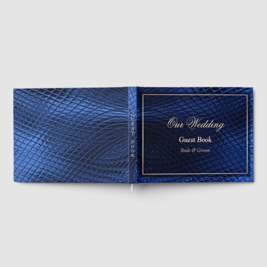 Blue Decorative Modern Abstract Guest Book Gastenboek (Volledig)