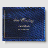 Blue Decorative Modern Abstract Guest Book Gastenboek (Voorkant)