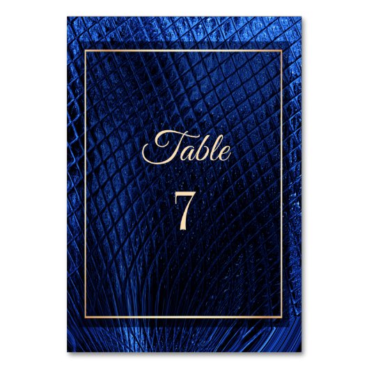 Blue Decorative Modern Abstract Wedding Kaart (Voorkant)