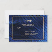Blue Decorative Modern Abstract Wedding RSVP Kaart (Voorkant)