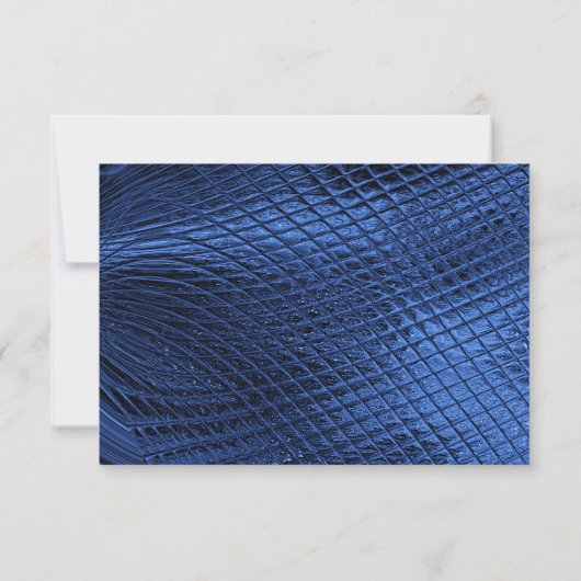 Blue Decorative Modern Abstract Wedding RSVP Kaart (Achterkant)