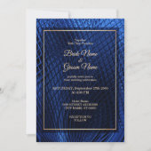 Blue Decorative Modern Abstract Wedding Uitnodigin Kaart (Voorkant)