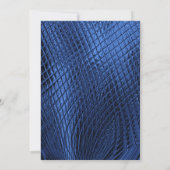 Blue Decorative Modern Abstract Wedding Uitnodigin Kaart (Achterkant)