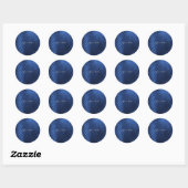 Blue Decorative Modern Classic Round Sticker (Vel)
