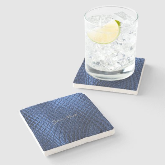 Blue Decorative Modern Stone Onderzetter (Zijkant)
