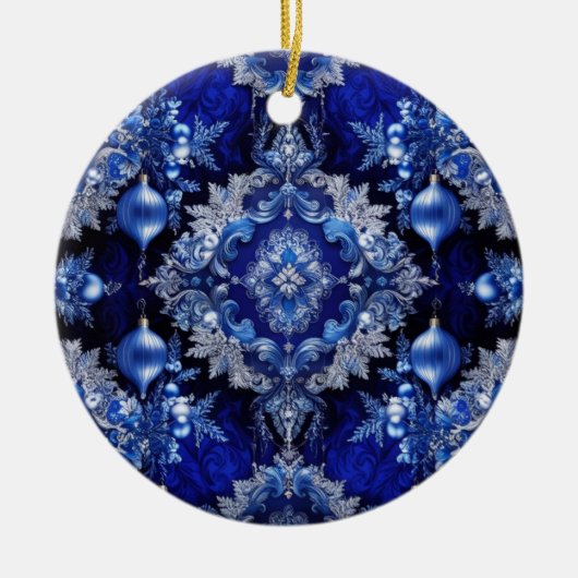 Blue Decorative Ornamenten Holiday Ornament (Voorkant)