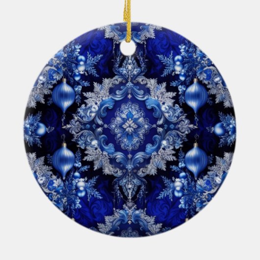 Blue Decorative Ornamenten Holiday Ornament (Achterkant)